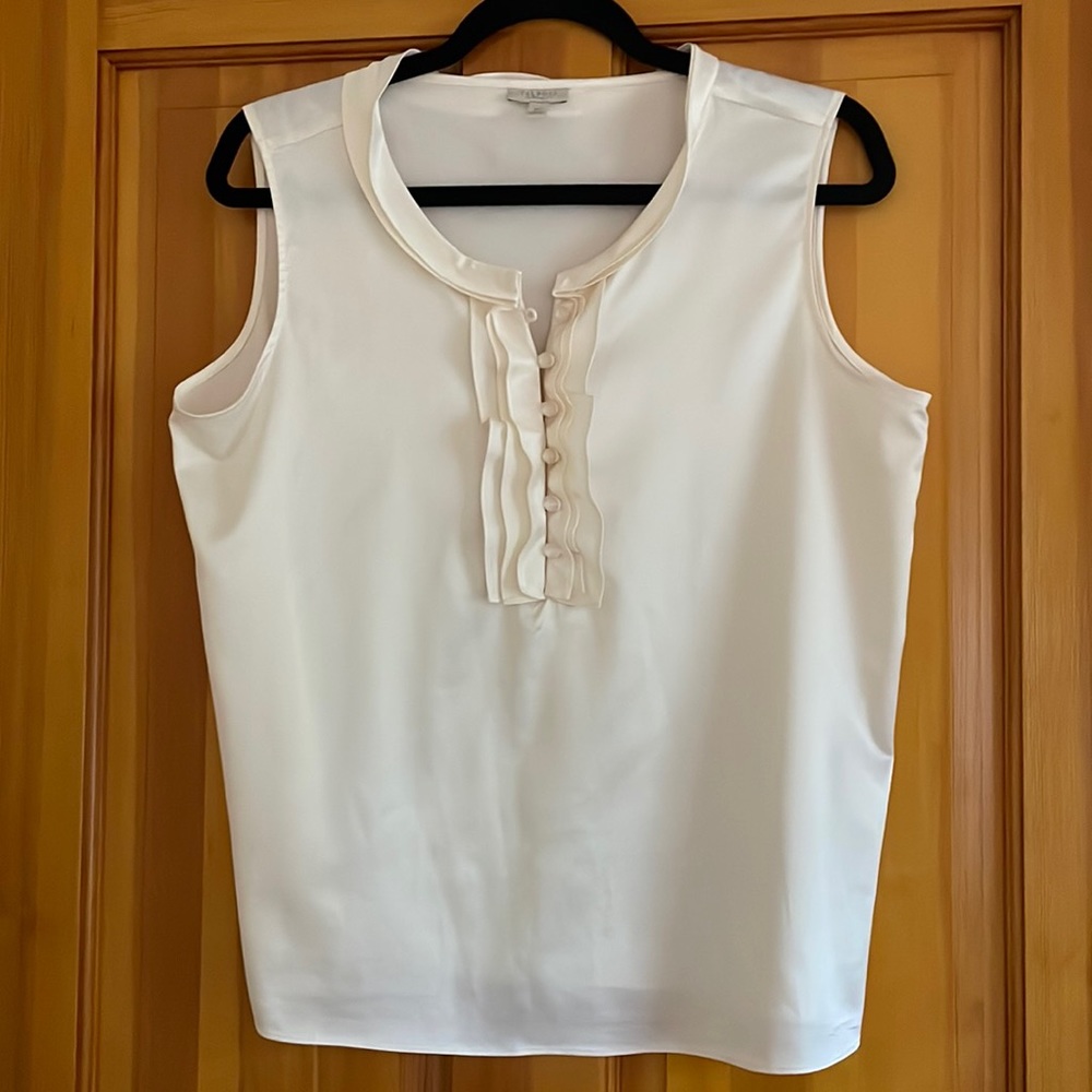 Talbots sateen crème sleeveless top